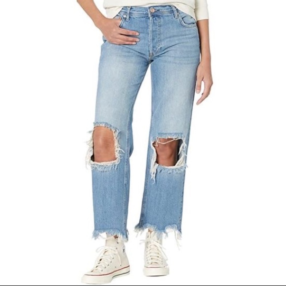 Free people Maggie Mid-Rise Straight-Leg Jeans